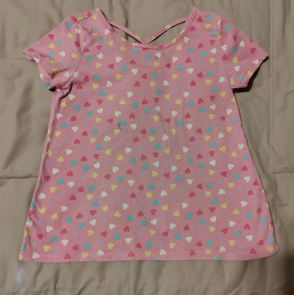 The Children's Place Pink Heart Short Sleeve Tee